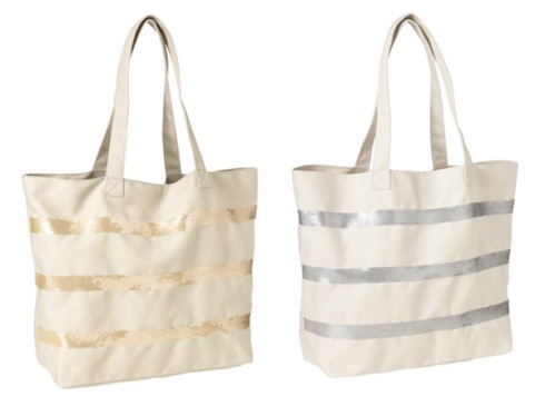 Old Navy Sequin Stripe Canvas Totes - $12.50